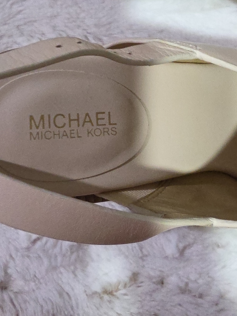 MICHAEL Michael Kors Blush Leather Cork Platform Slingbacks. Worn 1x. - Picture 2 of 5